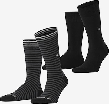 BURLINGTON Socken 'Everyday Stripe 2-Pack' in Schwarz: Vorderseite