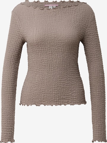 T-shirt QS en marron : devant