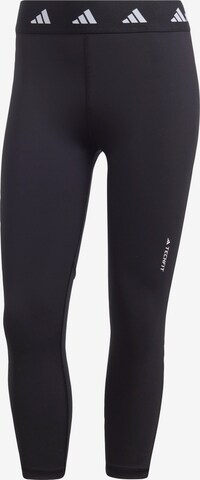 ADIDAS PERFORMANCE - Skinny Pantalón deportivo 'Techfit' en negro: frente