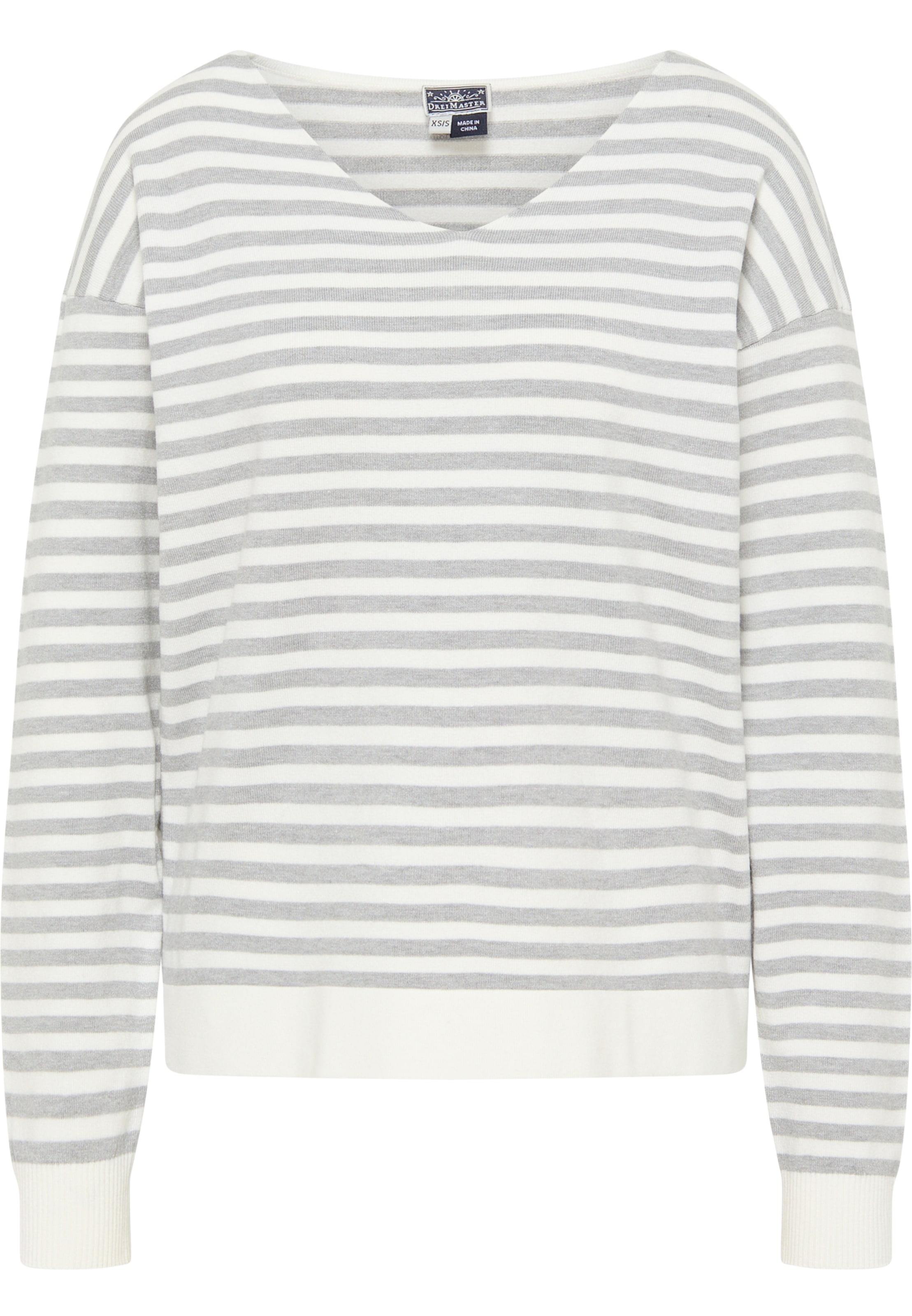 DreiMaster Maritim Πουλόβερ σε λευκό: μπροστά