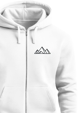Neverless Sweatjacke 'Berg Polygon'‌ in Weiß