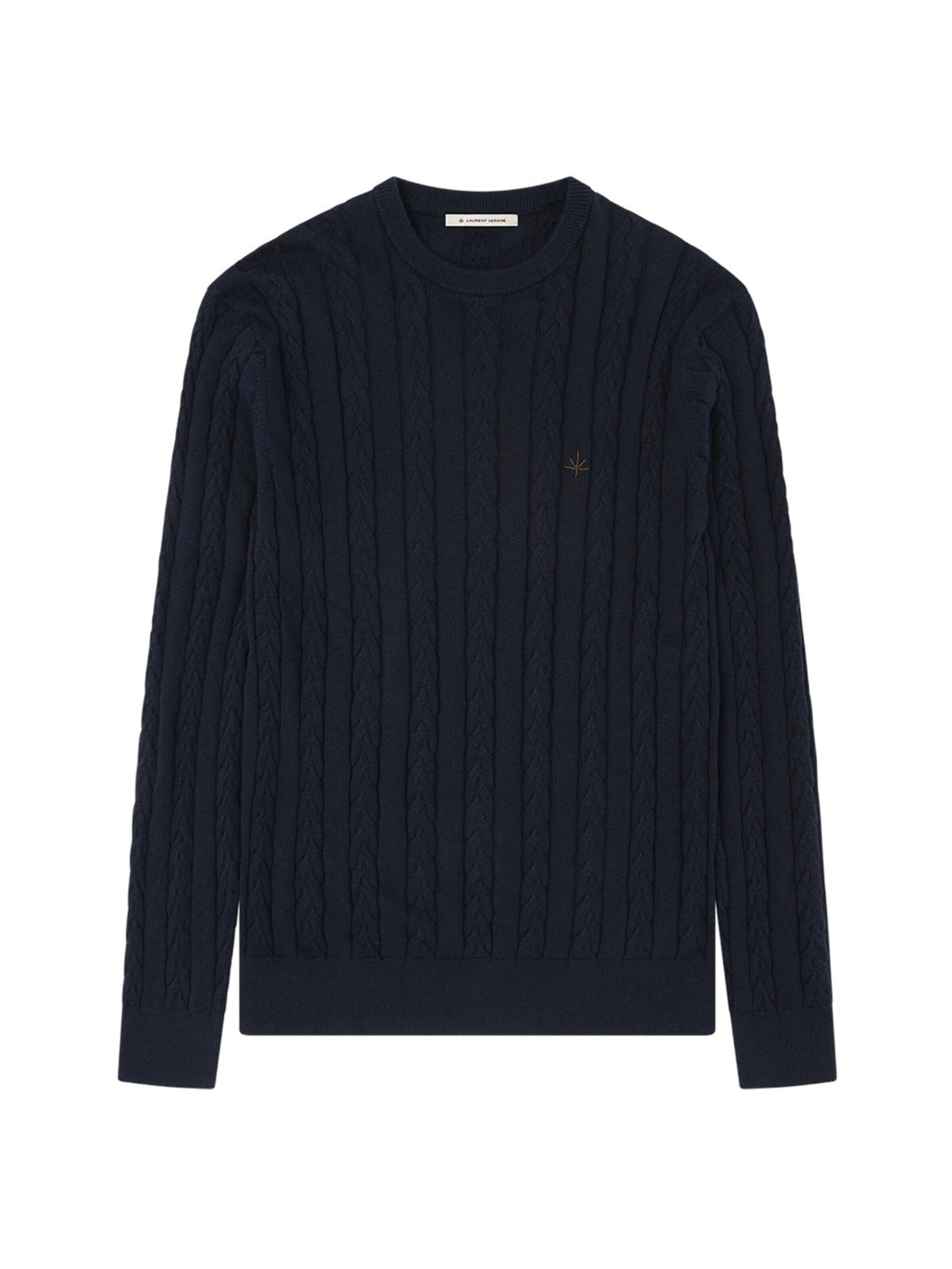 Laurent Vergne Sweater 'Sorbonne - Cable Sweater - Navy' in Blue: front
