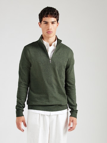 Coupe regular Pull-over 'SLHBerg' SELECTED en vert : devant