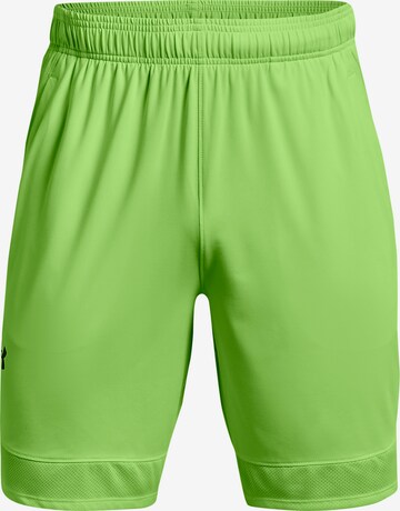 UNDER ARMOUR Workout Pants 'Train' in Green: front