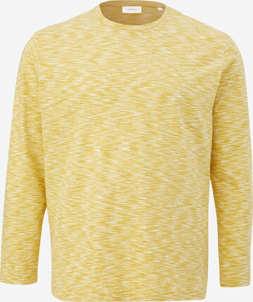 s.Oliver Men Big Sizes Shirt in Yellow: front