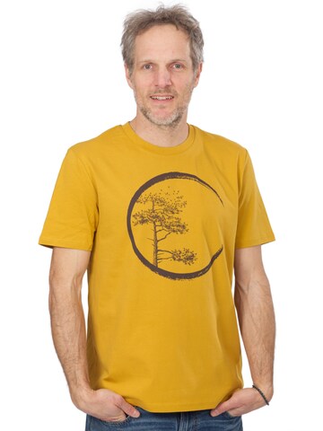 T-Shirt 'Organic Fairwear Shirt Men Ocre Circle' Life-Tree en jaune : devant