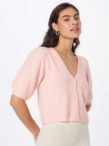 PIECES Knit Cardigan 'Jennifer' in Pink: front