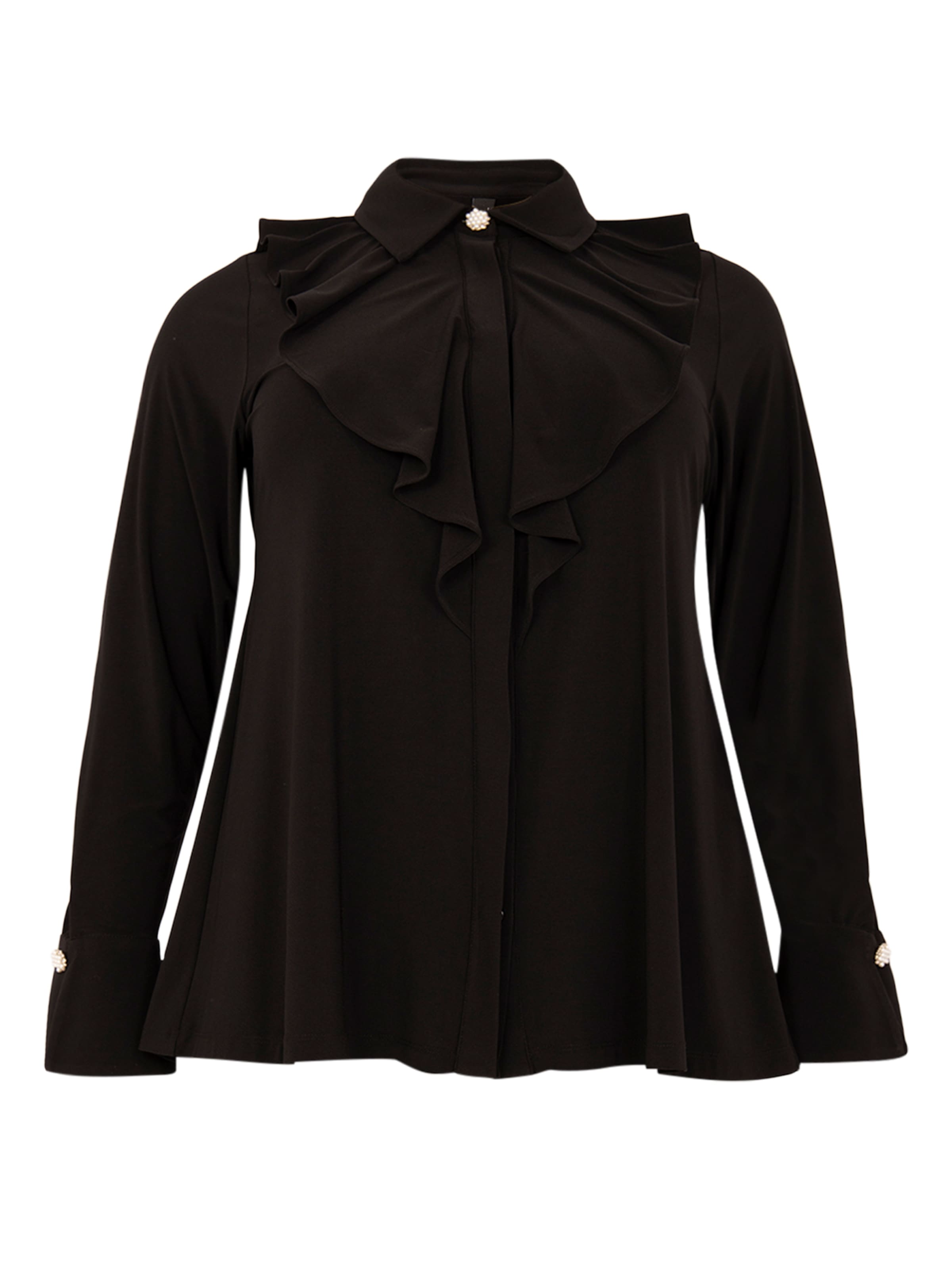 YOEK Blouse in Zwart: voorkant