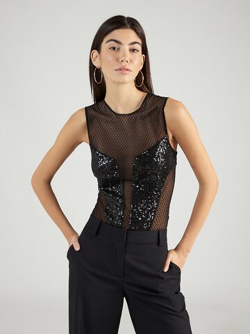 Elisabetta Franchi Shirt body in Zwart: voorkant