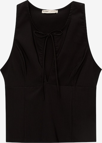 Pull&BearTop - crna boja: prednji dio
