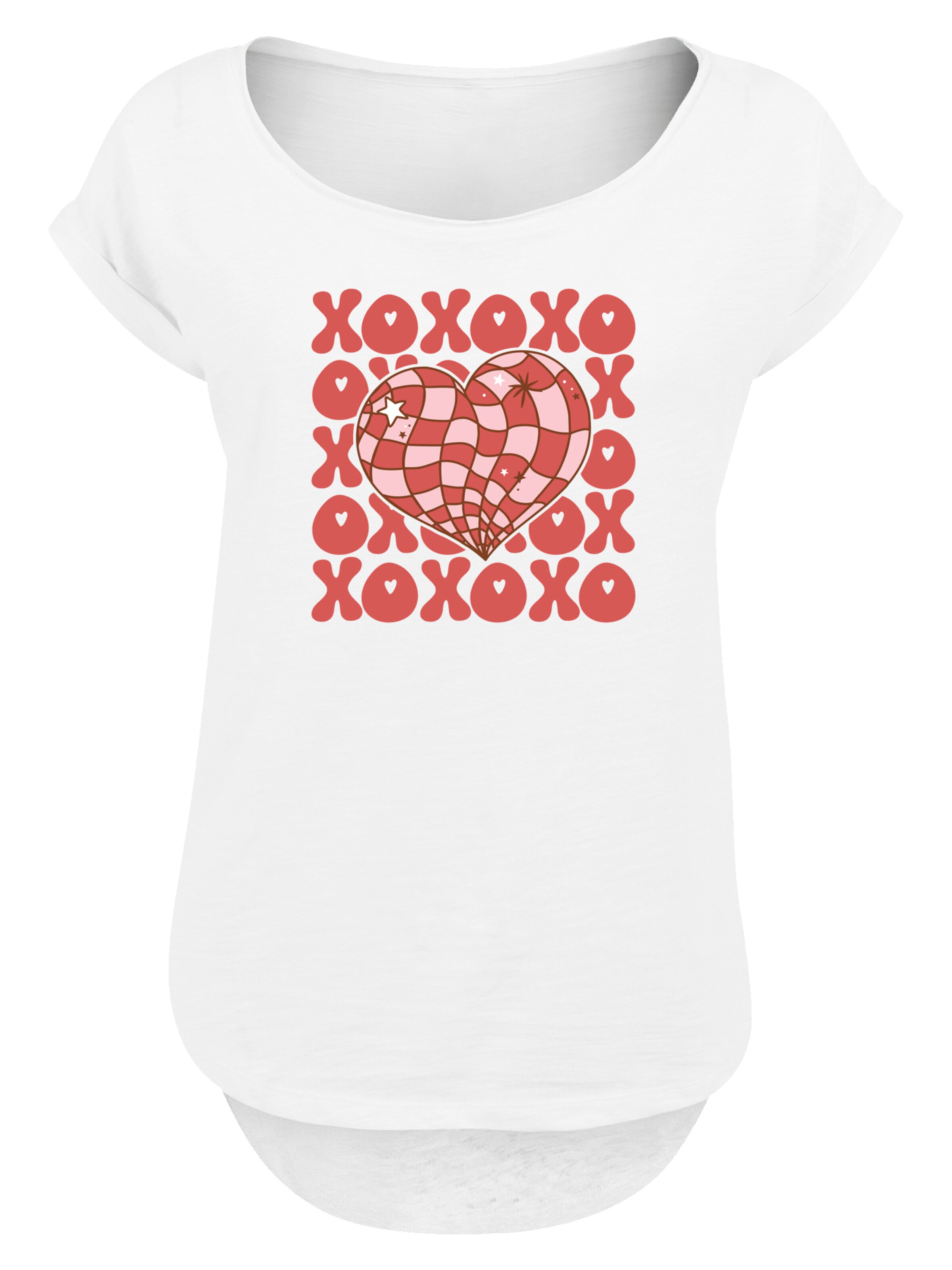 F4NT4STIC Shirt 'XOXO Herz Love' in Wit: voorkant