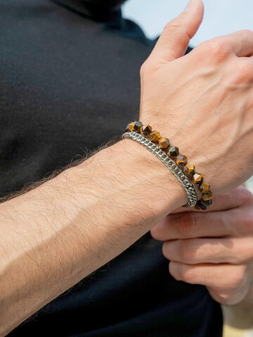GT Collection Armband 'Faceted-Bead' in Bruin