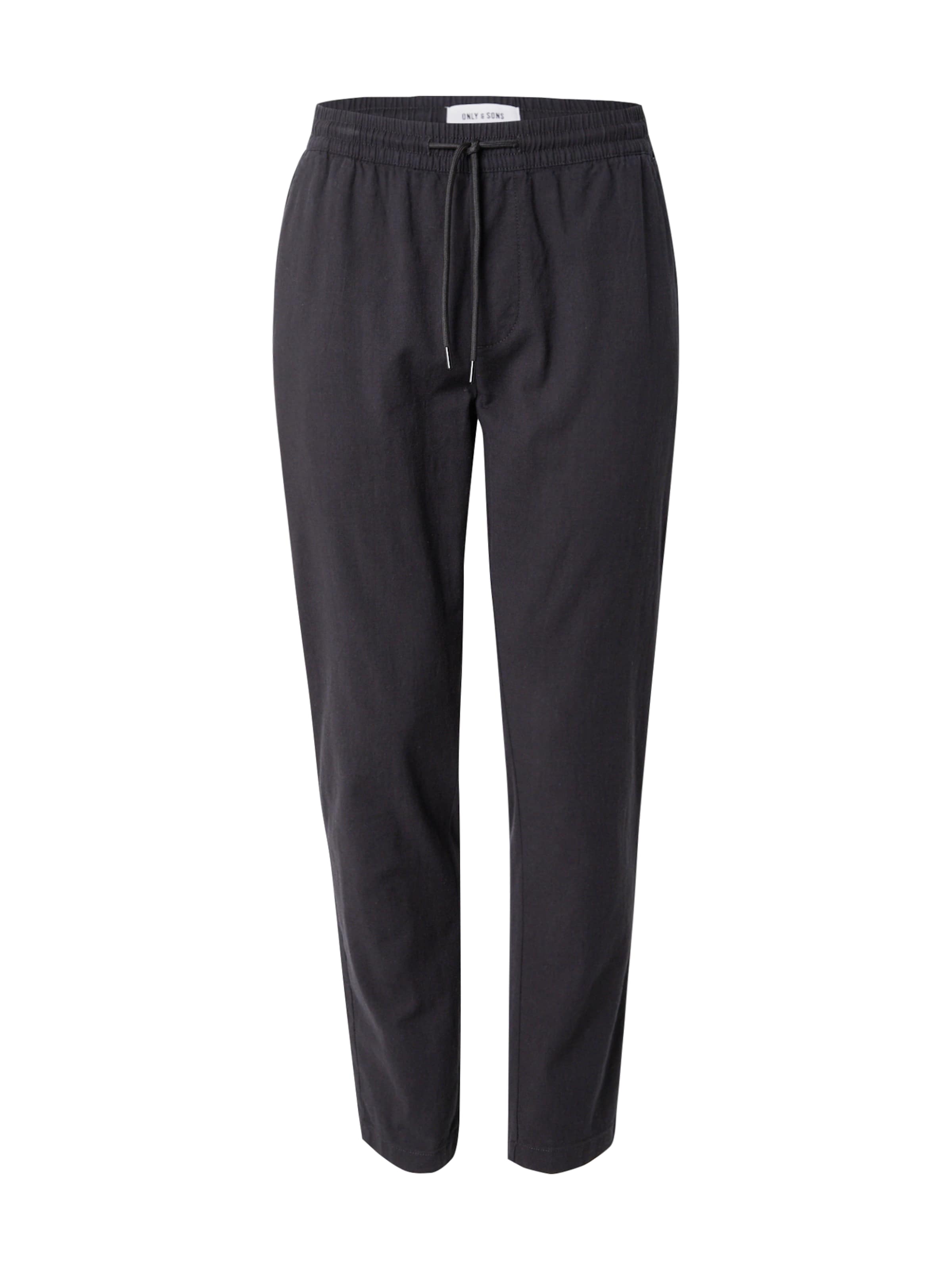 Coupe slim Pantalon chino 'ONSCapri' Only & Sons en noir : devant