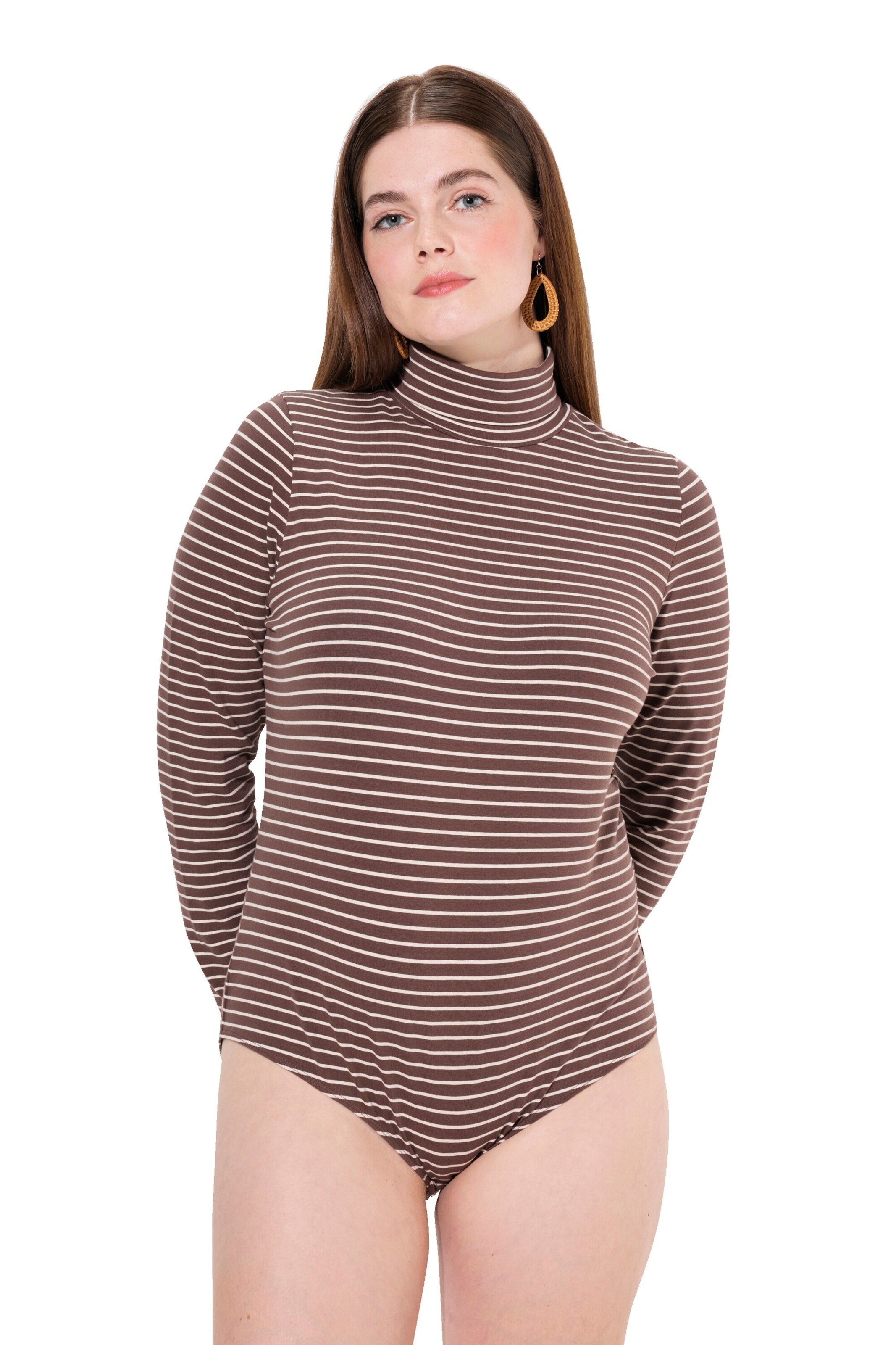 Ulla Popken Shirt bodysuit in Brown: front