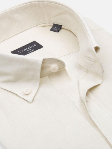 Slim fit Camicia business 'Leonardo Linen Man Shirt Pink' di 7Camicie in beige