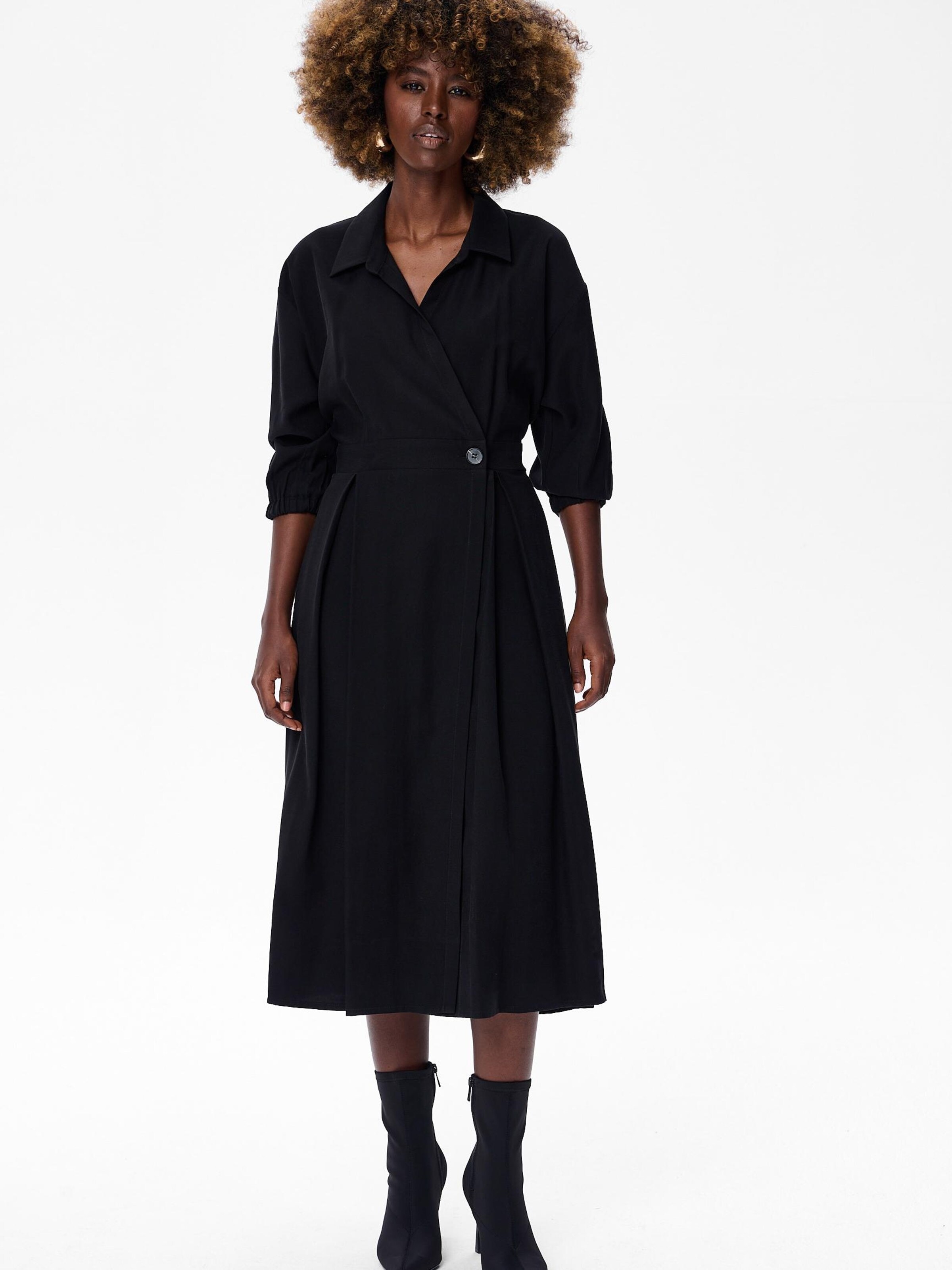 Blue Shadow Dress in Black: front