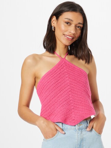 Gina Tricot Gebreide top 'Ylvie' in Roze: voorkant