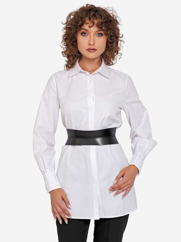 Haute Cuir - Cinturón 'Slim Sablier Corset Belt' en negro: frente