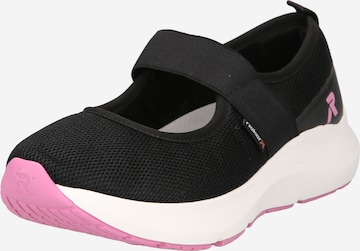 Rieker EVOLUTION Ballet Flats with Strap in Black: front