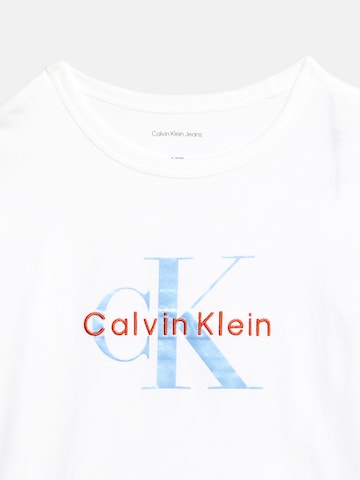 balta Calvin Klein Jeans Marškinėliai