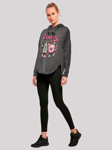 Sweat-shirt 'Tis The Season Christmas Tree Cocoa' F4NT4STIC en gris