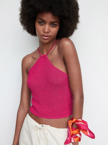 Tops en tricot 'LEMON' MANGO en rose : devant