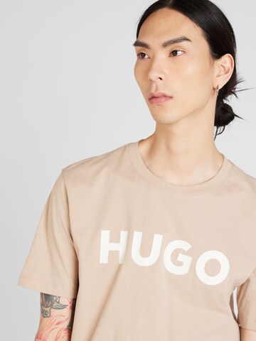 HUGO Μπλουζάκι 'Dulivio' σε μπεζ