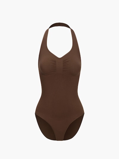 Body modellante 'Neckholder Bodysuit mit Slip' in XS cfab (formerly creamy fabrics) di colore marrone, Visualizzazione prodotti