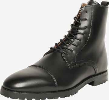 Henry Stevens Lace-Up Boots 'Wallace CDB' in Black: front