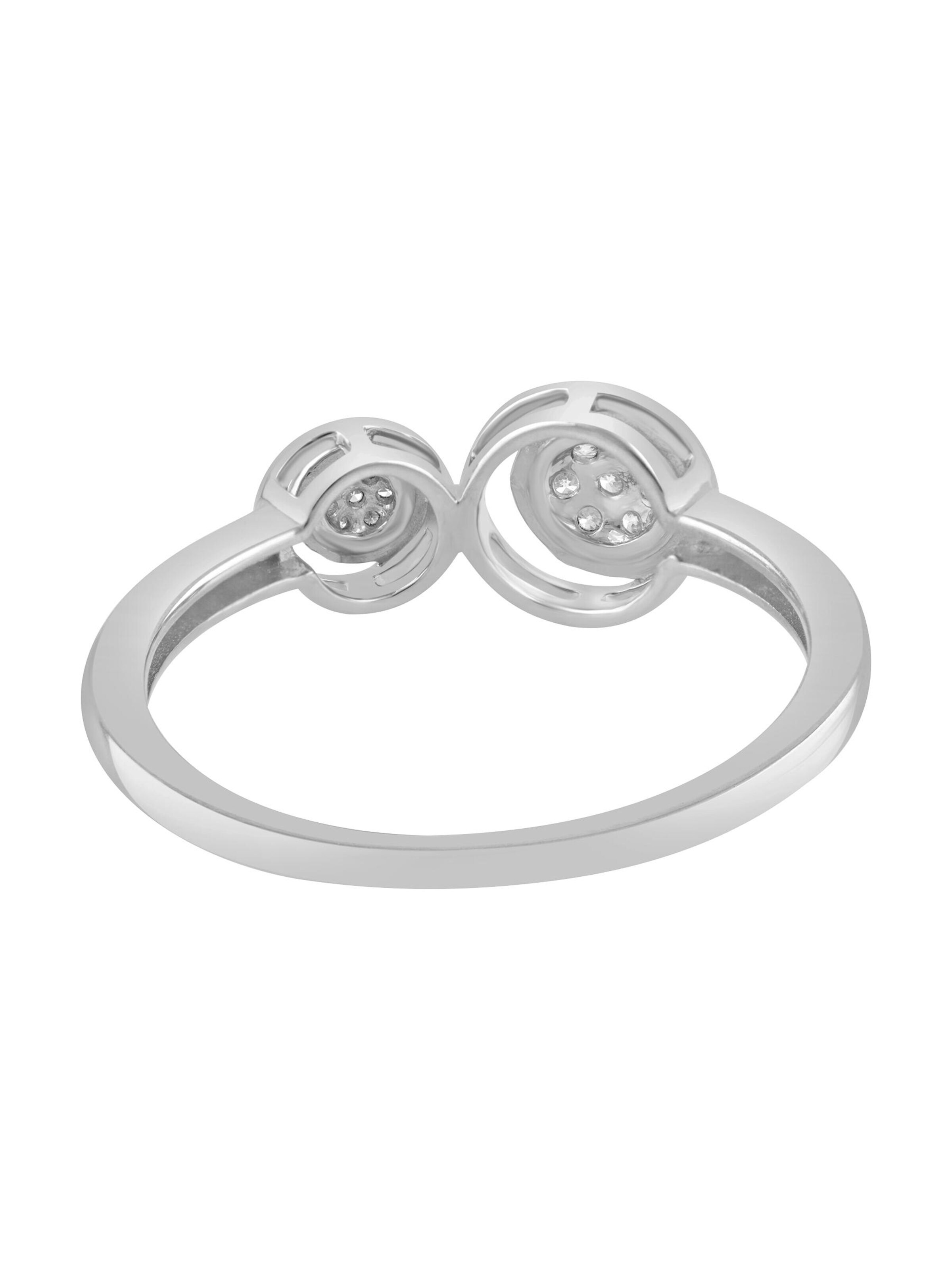 Diamant Exquis Ring 'Ring aus 375 Weißgold mit Diamant' in Zilver