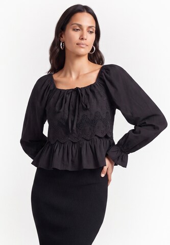 Chemisier usha BLACK LABEL en noir : devant
