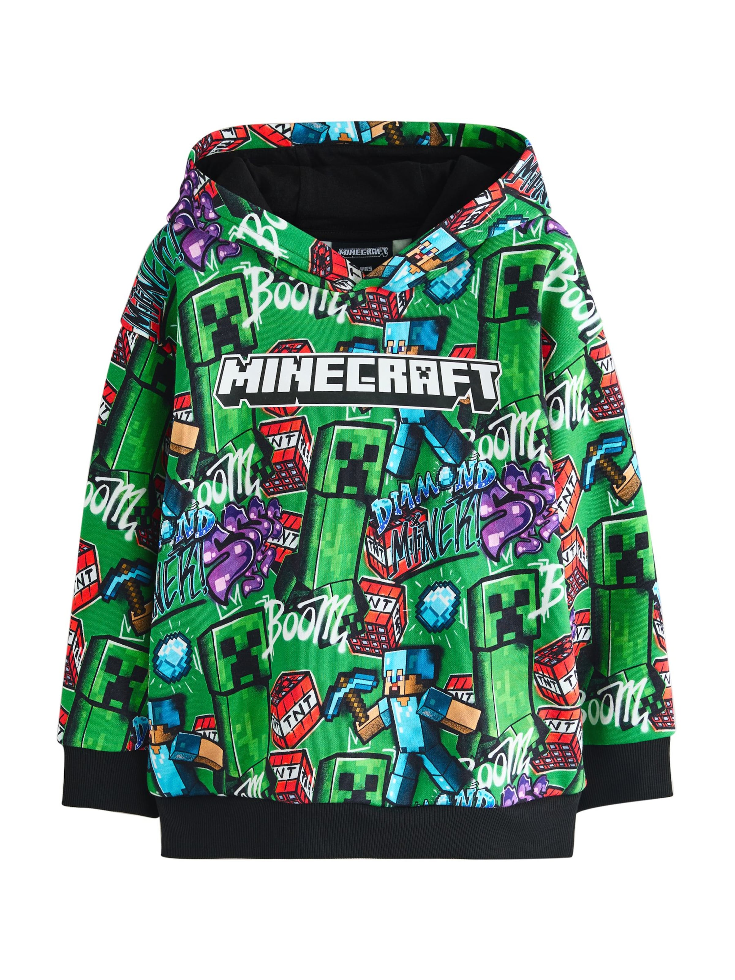 Next Sweatshirt 'Minecraft' in Grün: Vorderseite