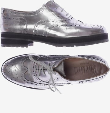 Pertini Flats & Loafers in 36 in Silver: front
