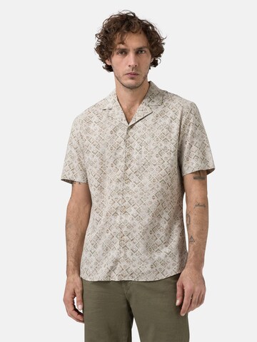 PIERRE CARDIN Regular fit Button Up Shirt in Beige: front