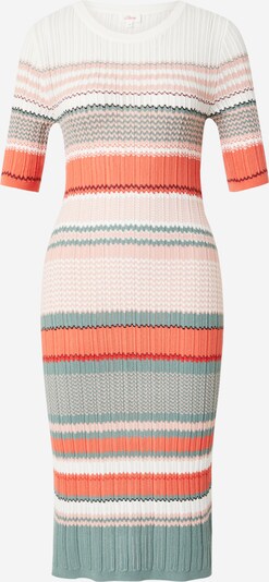 s.Oliver Gebreide jurk in de kleur Petrol / Oranje / Rosa / Wit, Productweergave