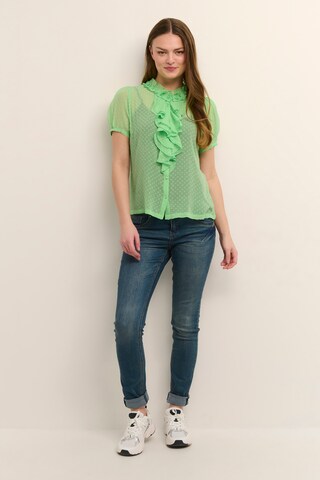 Cream Blouse 'Liba' in Groen