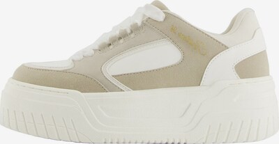 Bershka Låg sneaker i sand / guld / vit, Produktvy