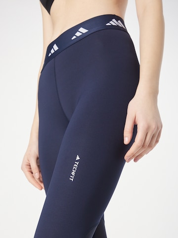 ADIDAS PERFORMANCE Skinny Workout Pants 'Techfit Long' in Blue