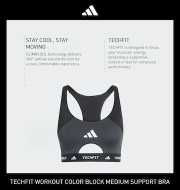 ADIDAS PERFORMANCE - Soutien Bustier Soutien de desporto em preto