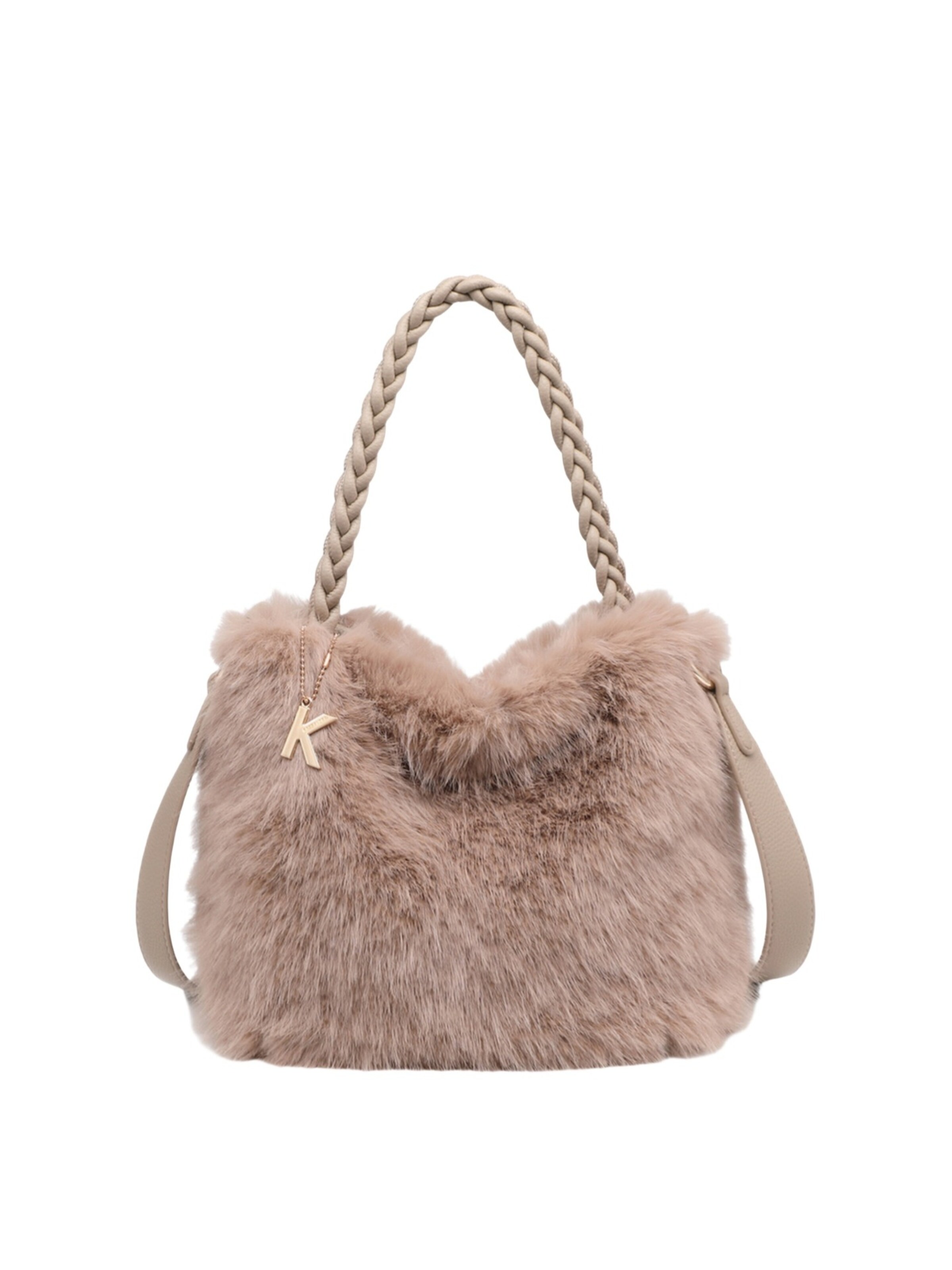 Borsa a mano di Kassandra in beige: frontale