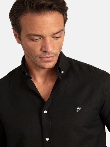 Jacey Quinn Regular fit Button Up Shirt 'Jeffrey' in Black