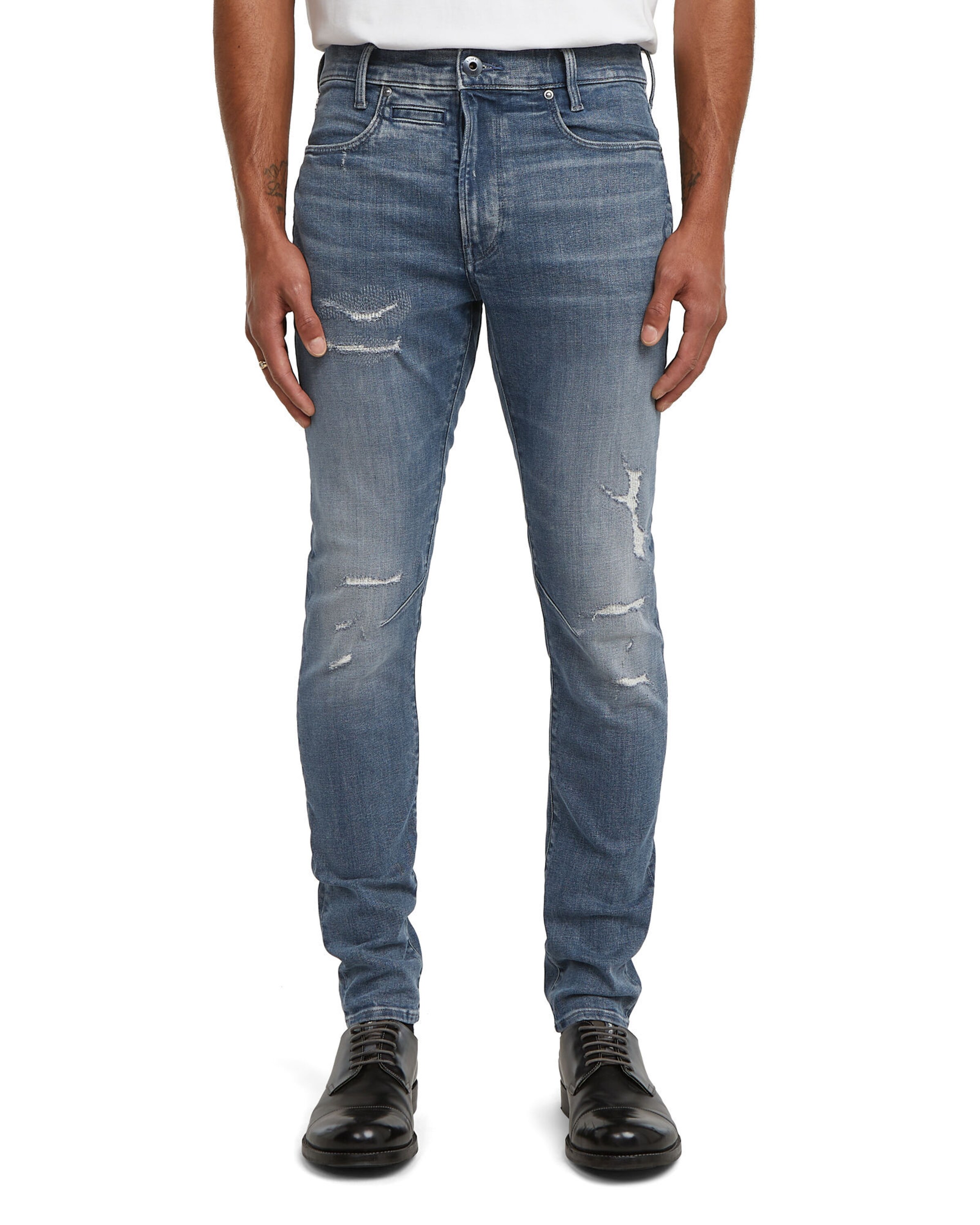 G-STAR Slimfit Jeans 'D-Staq' in Blauw: voorkant