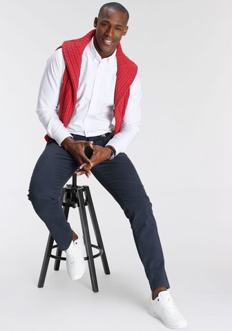 DELMAO Regular Fit Hemd in Weiß