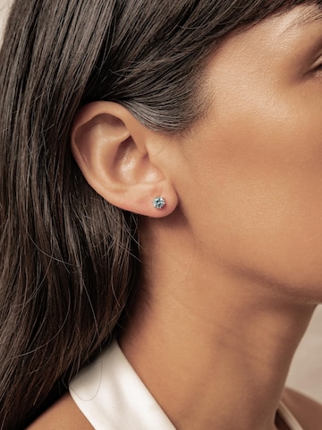 Hey Happiness Oorbellen 'Aquamarine Gemstone' in Goud: voorkant