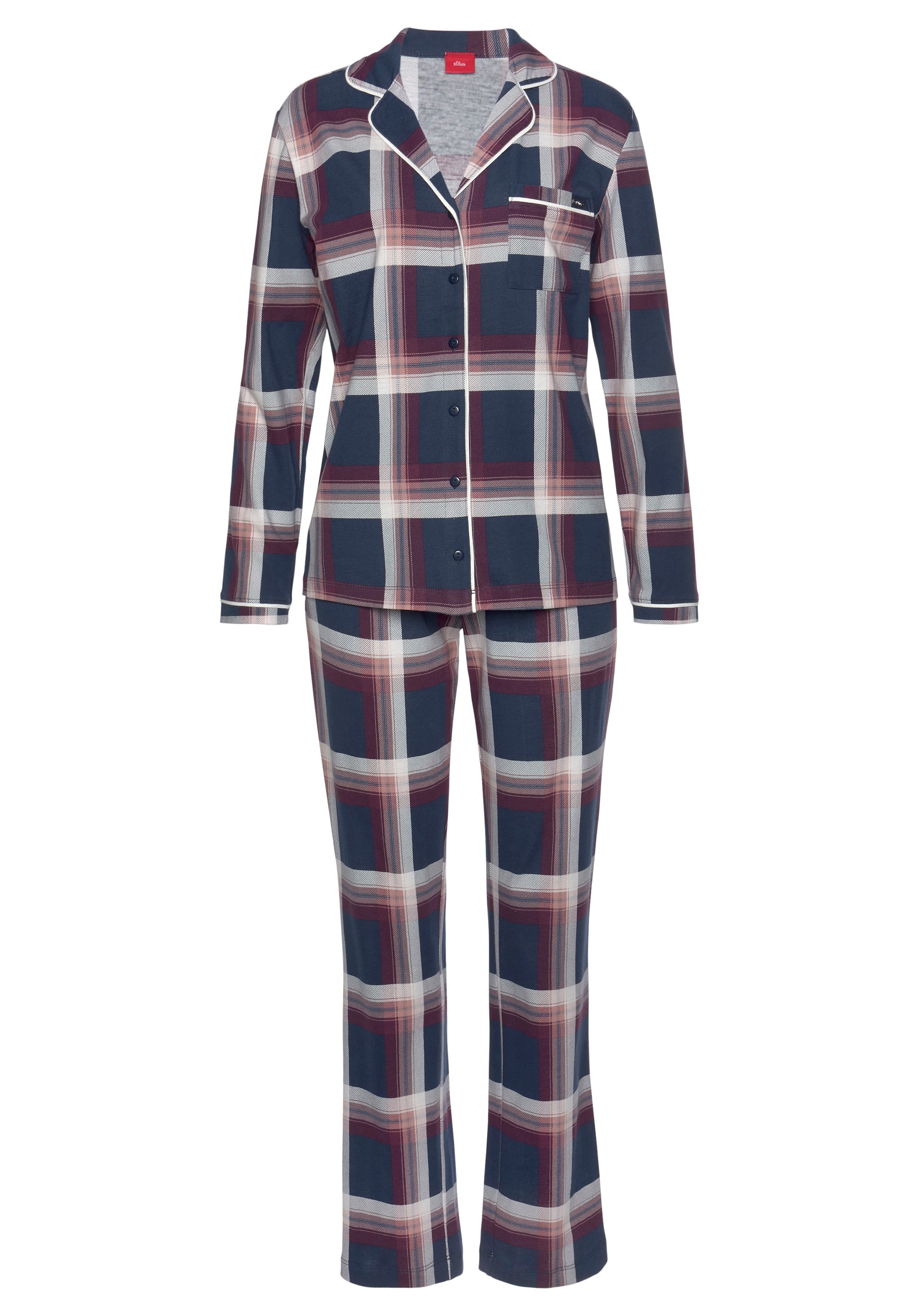 s.Oliver Pyjama in Blauw: voorkant