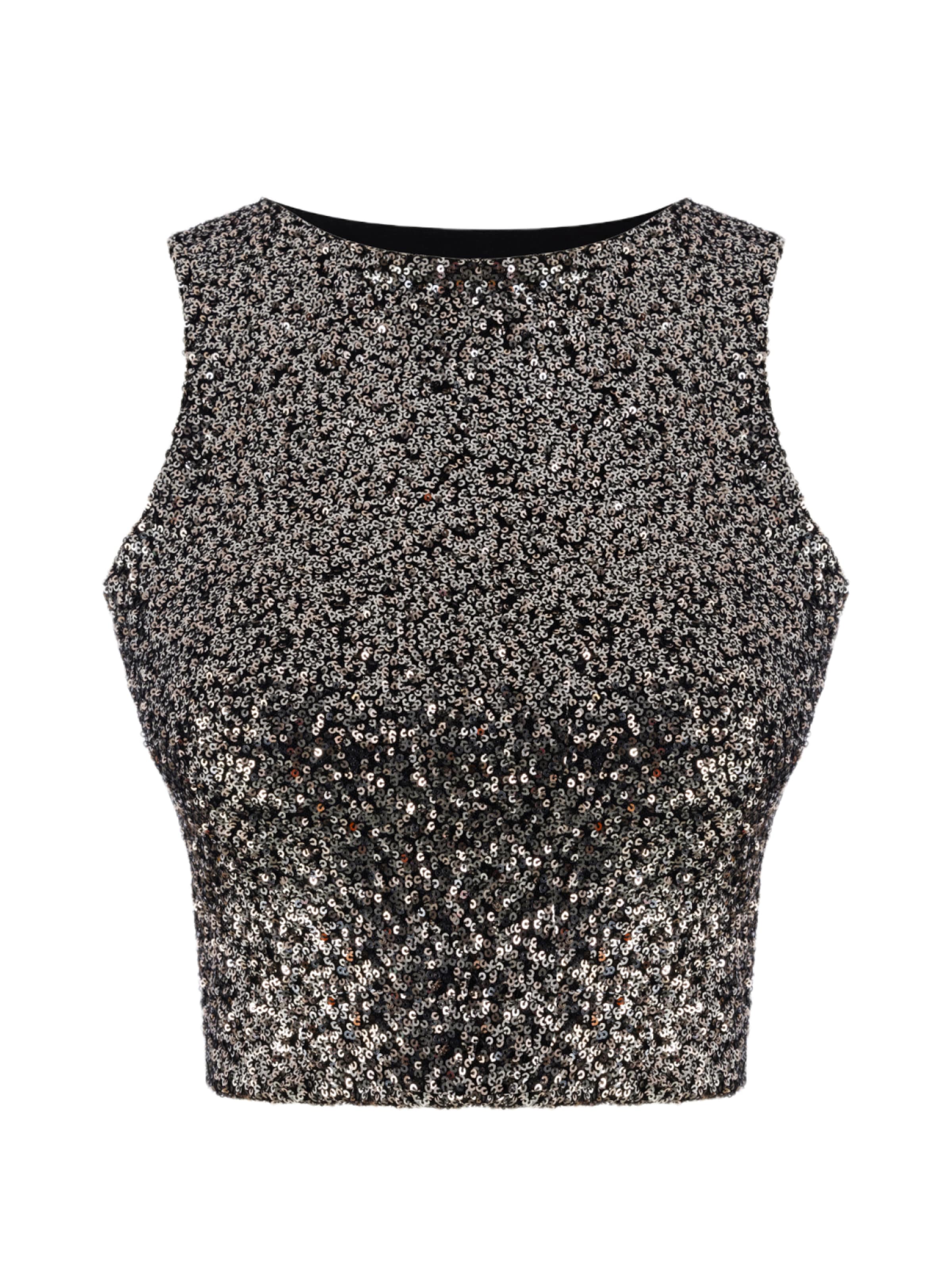 No Matter What Top in Silber: Vorderseite