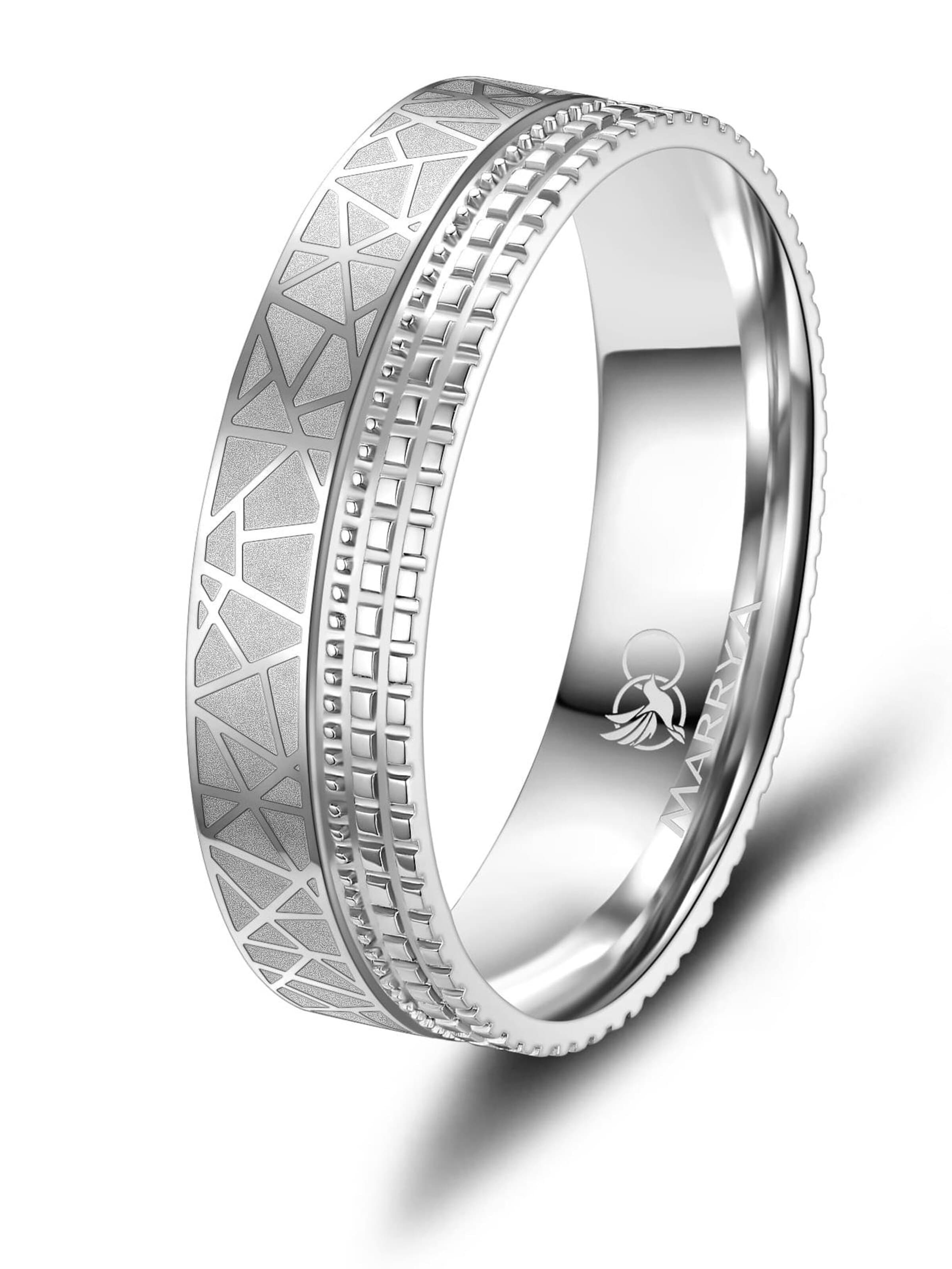 MARRYA Ring 'MARRYA ES-38 Ehering aus Edelstahl - Silberfarben' i silver