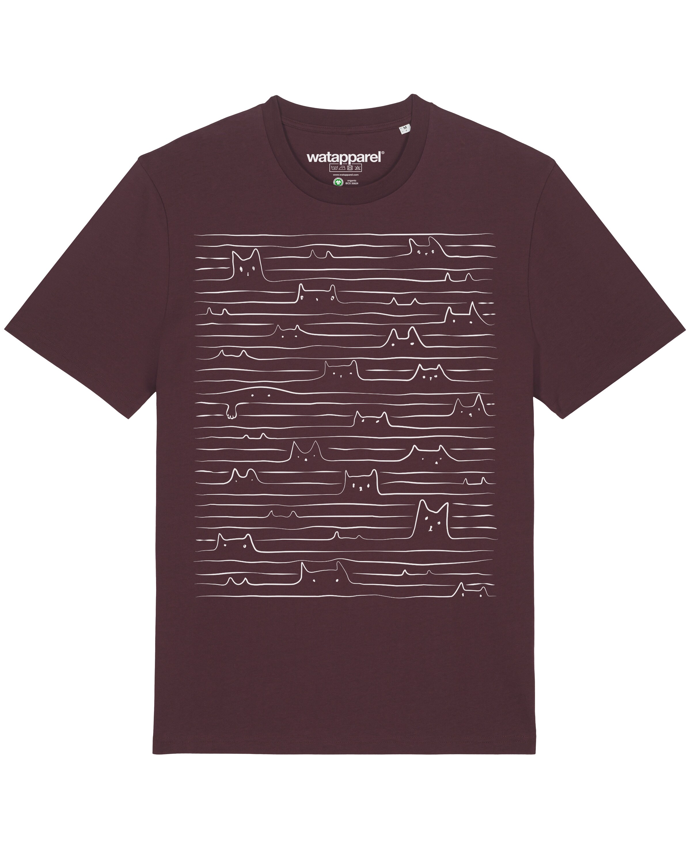 Maglietta ' Doodle Cats ' di Watapparel in rosso: frontale