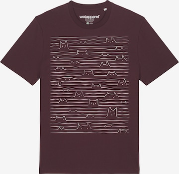 Maglietta ' Doodle Cats ' di Watapparel in rosso: frontale