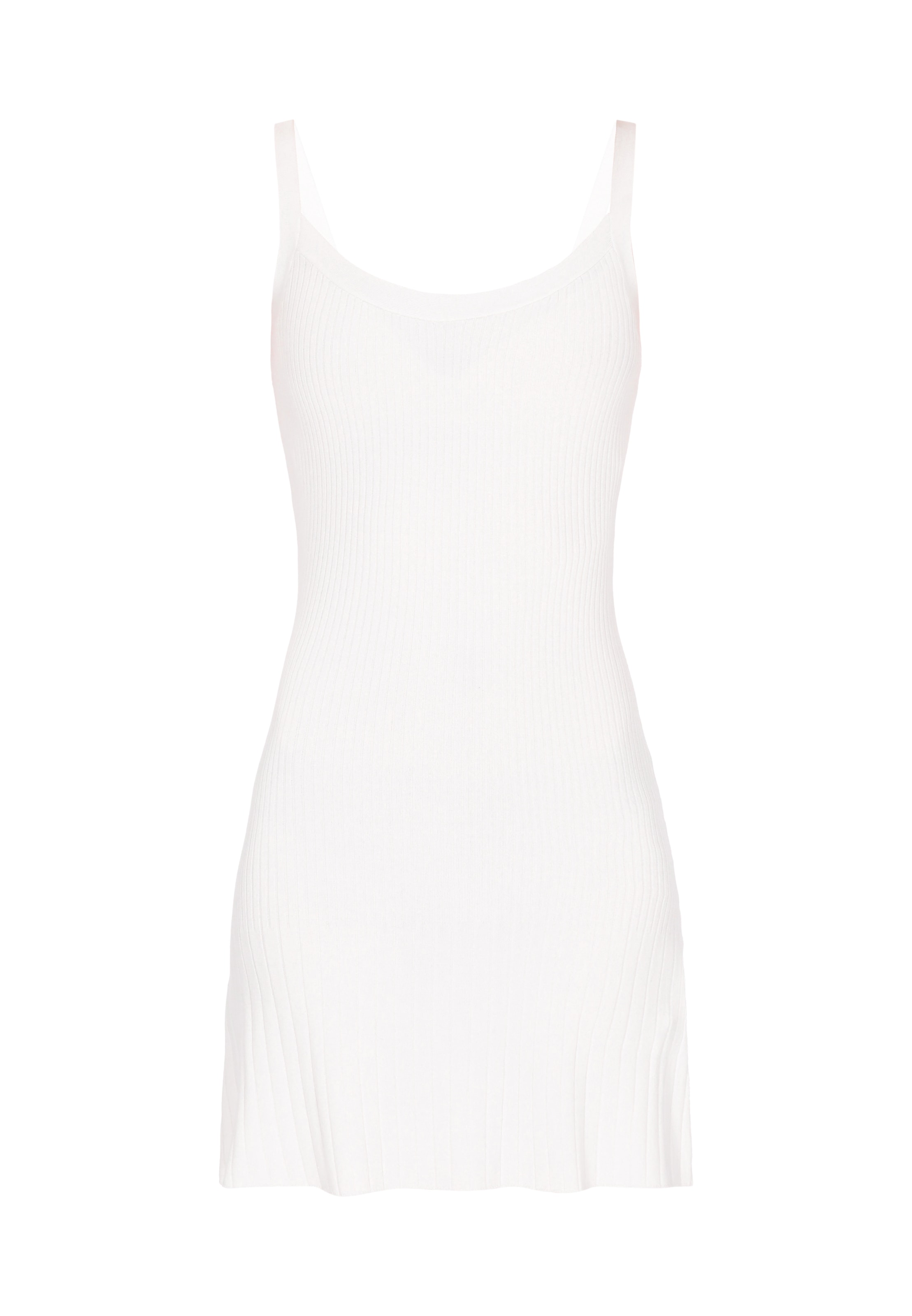 MYMO Stickad klänning 'Spring Summer' i vit: framsida